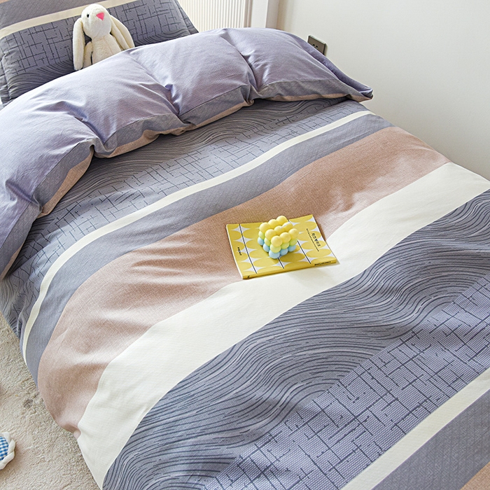 91家纺网 家纺一手货源 找家纺 天之爱 2025新款全棉纯棉印花三件套学生六件套 布兰卡-灰