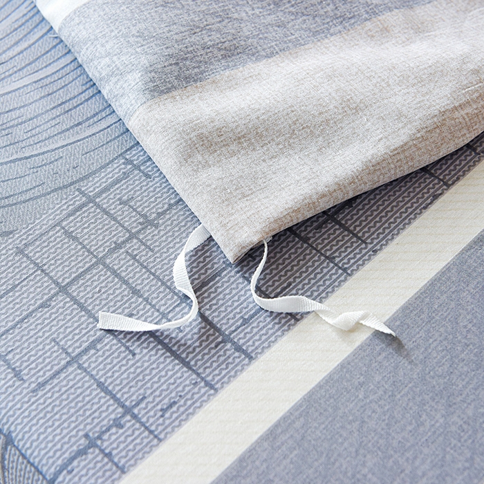 91家纺网 家纺一手货源 找家纺 天之爱 2025新款全棉纯棉印花三件套学生六件套 布兰卡-灰