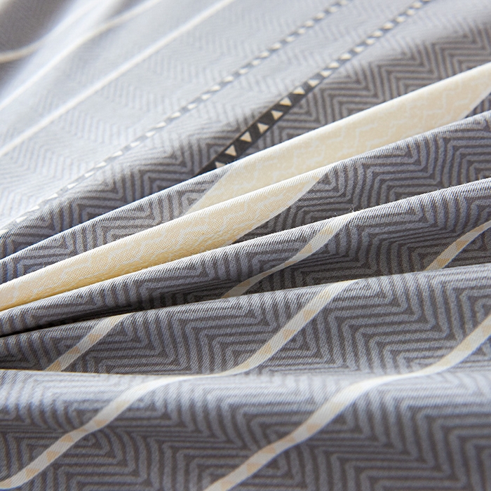 91家纺网 家纺一手货源 找家纺 天之爱 2025新款全棉纯棉印花三件套学生六件套 芬利莱-灰