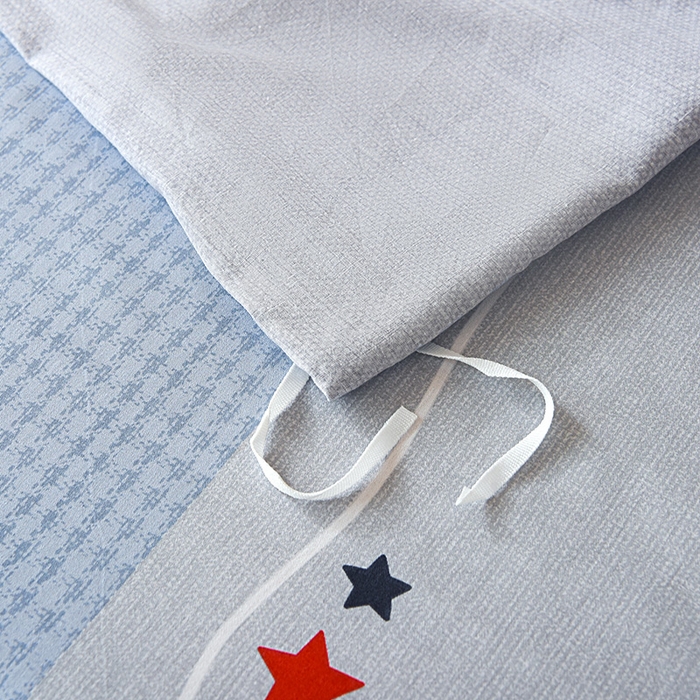 91家纺网 家纺一手货源 找家纺 天之爱 2025新款全棉纯棉印花三件套学生六件套 沐光-灰