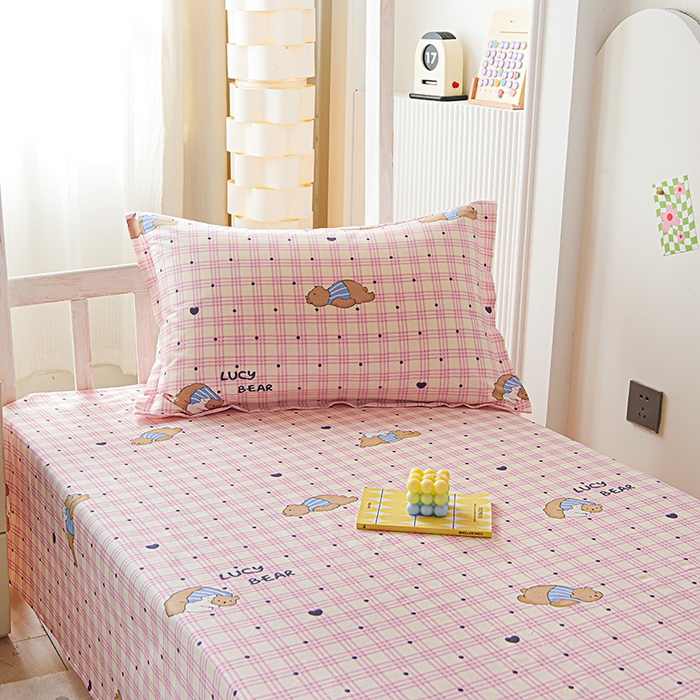 91家纺网 家纺一手货源 找家纺 天之爱 2025新款全棉纯棉印花三件套学生六件套 趴趴熊