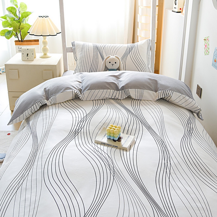 91家纺网 家纺一手货源 找家纺 天之爱 2025新款全棉纯棉印花三件套学生六件套 生活旋律