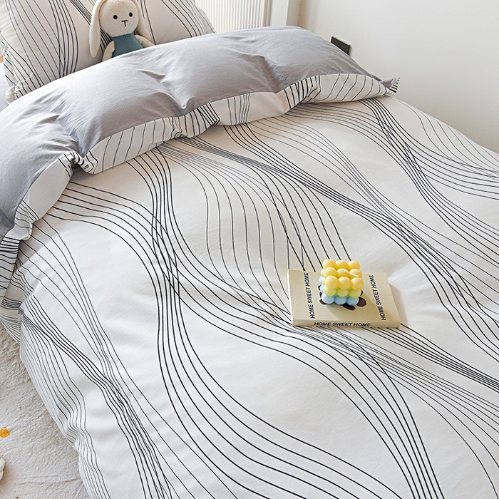 91家纺网 家纺一手货源 找家纺 天之爱 2025新款全棉纯棉印花三件套学生六件套 生活旋律