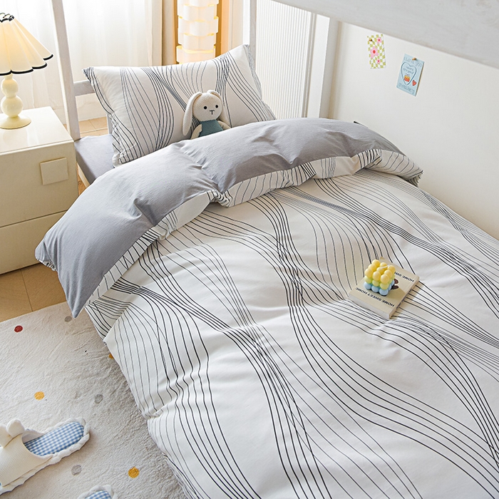 91家纺网 家纺一手货源 找家纺 天之爱 2025新款全棉纯棉印花三件套学生六件套 生活旋律