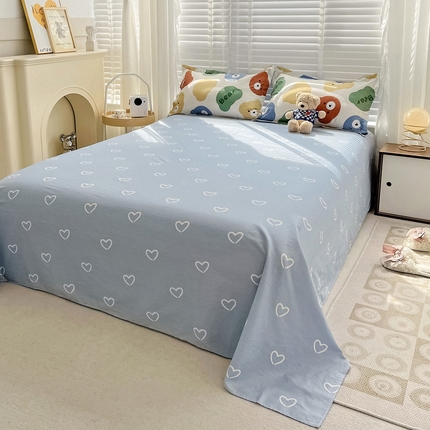 91家纺网 家纺一手货源 找家纺 （总）依庭 2025新款全棉印花花卉款四件套单品系列-单床单