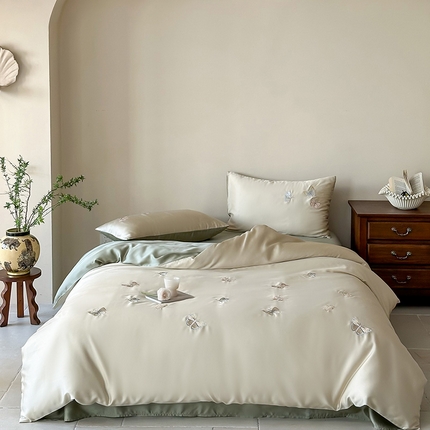 2025新款奥地利60支兰精天丝蝴蝶套件-晨曦 晨曦-绿