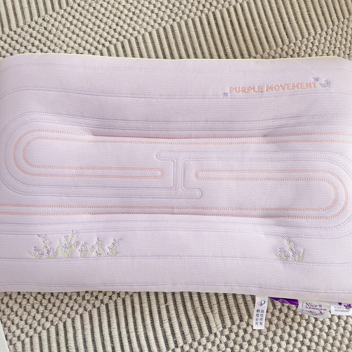 91家纺网 家纺一手货源 找家纺 （总）幸运草 2025新款薰衣草呵护枕芯 针织紫色分区定型羽丝绒枕头