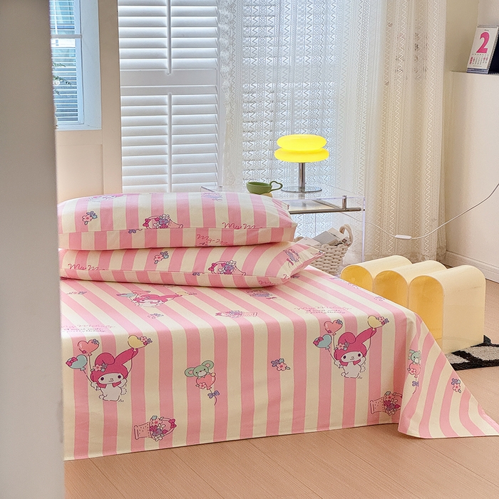 91家纺网 家纺一手货源 找家纺 吉象家纺 2025新款老粗布三件套-床单款 美乐蒂