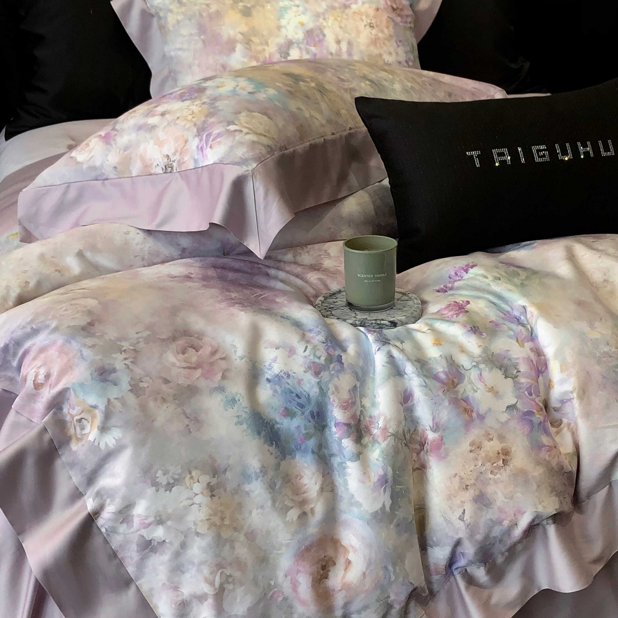 91家纺网 家纺一手货源 找家纺 （总）2025新款高支高密长绒棉专版数码印花双拼系列四件套-卡梅伦【券后不低于378】