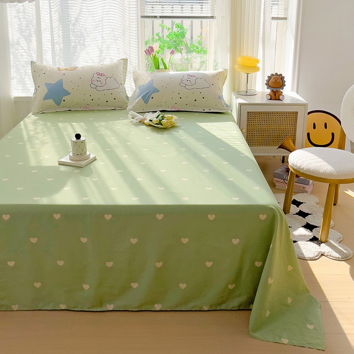 91家纺网 家纺一手货源 找家纺 依庭 2025新款全棉印花花卉款四件套单品系列-单床单 幸运星