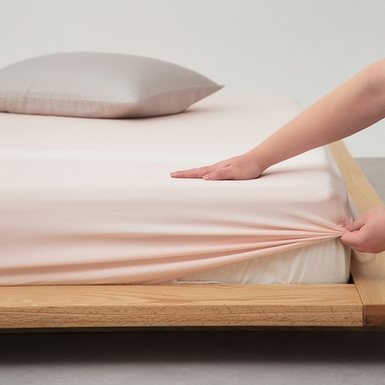 禧缘家纺（原梦想家） 2025新款60天丝简约舒适纯色单品系列-单床笠 海贝粉