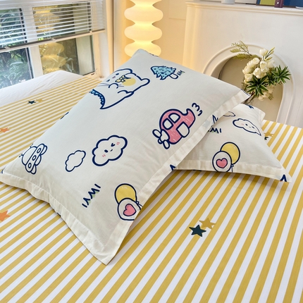 91家纺网 家纺一手货源 找家纺 （总）依庭 2025新款全棉印花花卉款四件套单品系列-单枕套