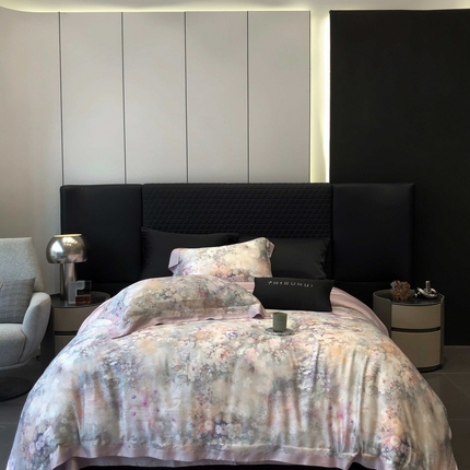 （总）太古汇家居 2025新款60兰精天丝宽边被套枕套活性数码印花系列四件套【券后不低于338】