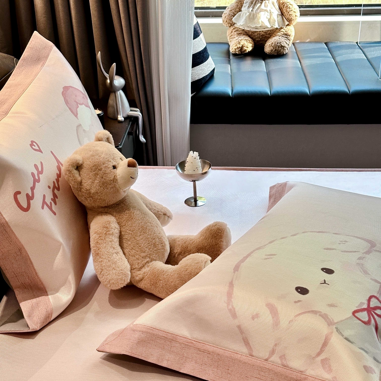 91家纺网 家纺一手货源 找家纺 JUICY 橘滋家纺 2025新款夏日高端轻奢数码冰丝奢简高级凉席床笠 叠叠乐园