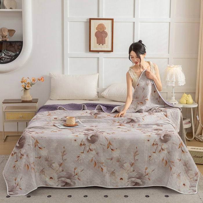 91家纺网 家纺一手货源 找家纺 （总）乐家毛巾被（工厂自产自销） 2025新款A类全棉六层纱印花毛巾被