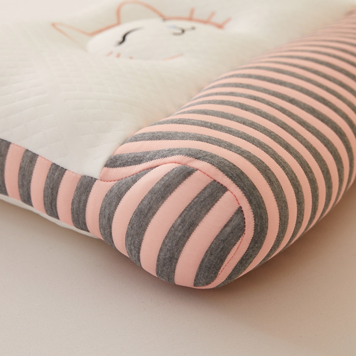 91家纺网 家纺一手货源 找家纺 （总）幸运草 2025新款针织可爱猫耳朵反牵引颈椎枕头  学生宿舍枕芯