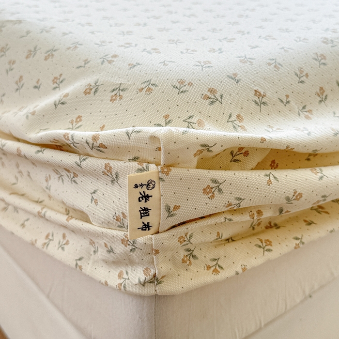 91家纺网 家纺一手货源 找家纺 2025新款老粗布三件套-床笠款 星语