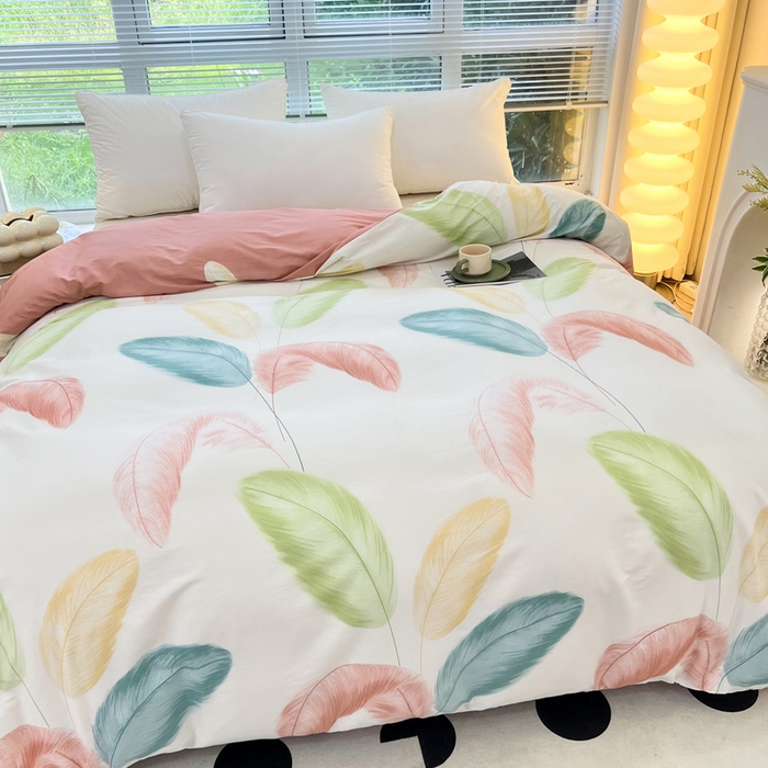 91家纺网 家纺一手货源 找家纺 依庭 2025新款全棉印花花卉款四件套单品系列-单被套 卡西娅