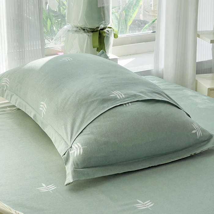 91家纺网 家纺一手货源 找家纺 依庭 2025新款全棉印花花卉款四件套单品系列-单枕套 仙草