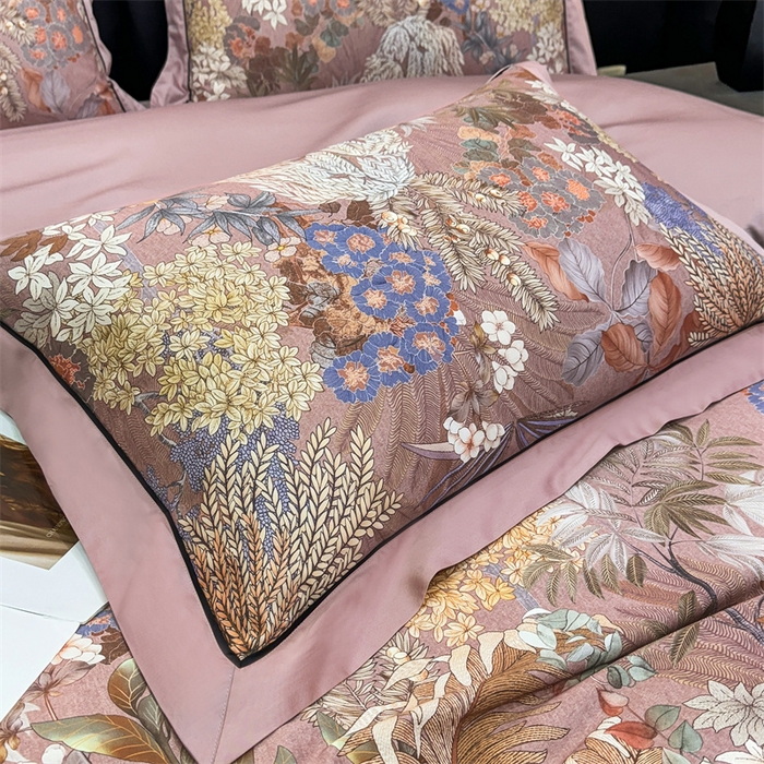 91家纺网 家纺一手货源 找家纺 宏羽纺家纺 2025年高支高密大版数码印花春夏新品 秘境-香芋