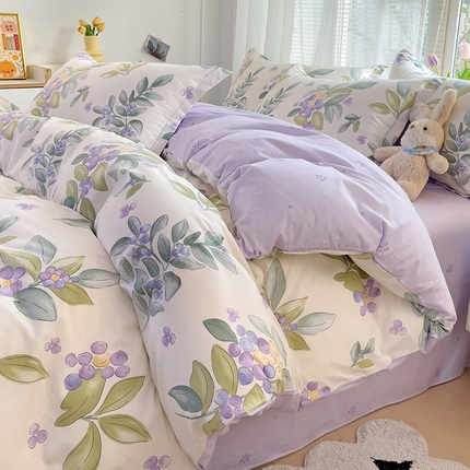 91家纺网 家纺一手货源 找家纺 （总）依庭 2025新款全棉印花花卉款四件套单品系列-单被套