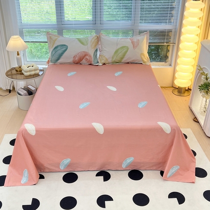 91家纺网 家纺一手货源 找家纺 （总）依庭 2025新款全棉印花花卉款四件套单品系列-单床单