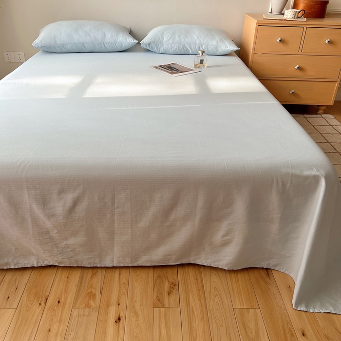 91家纺网 家纺一手货源 找家纺 蜜宿 2025新款A类全棉人字纹床单 床单：樱兰