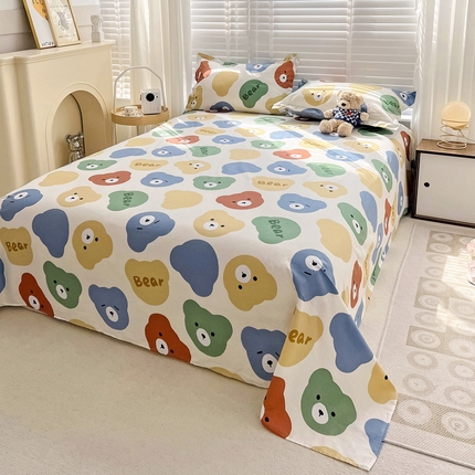 91家纺网 家纺一手货源 找家纺 （总）依庭 2025新款全棉印花花卉款四件套单品系列-单床单