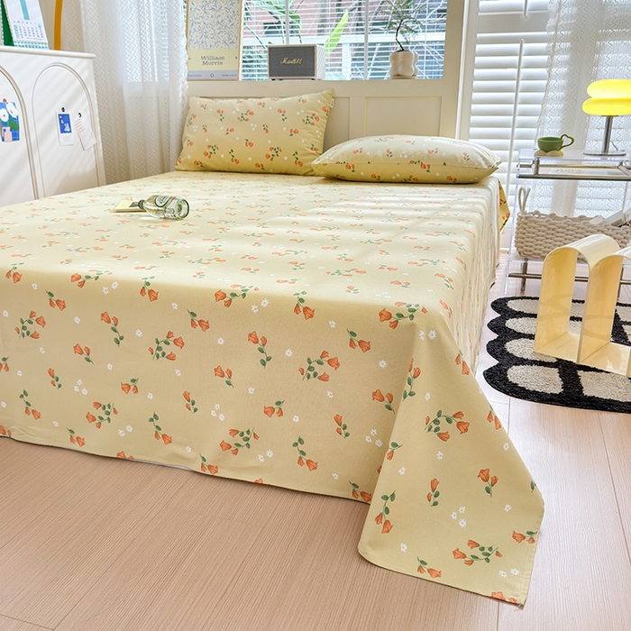 91家纺网 家纺一手货源 找家纺 吉象家纺 2025新款老粗布三件套-床单款 繁花