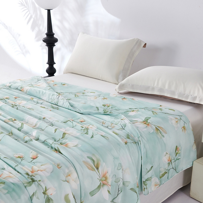 91家纺网 家纺一手货源 找家纺 好老表被业 2025新款亲肤舒适3D印花凉感丝夏被夏凉被空调被 朝花夕拾