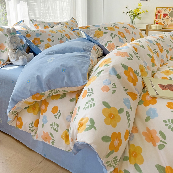 91家纺网 家纺一手货源 找家纺 依庭 2025新款全棉印花花卉款四件套单品系列-单被套 迎曼