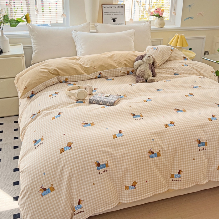 91家纺网 家纺一手货源 找家纺 （总）依庭 2025新款全棉印花花卉款四件套单品系列-单被套