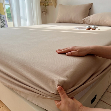 91家纺网 家纺一手货源 找家纺 （总）蜜宿 2025新款A类全棉人字纹床笠（加高）