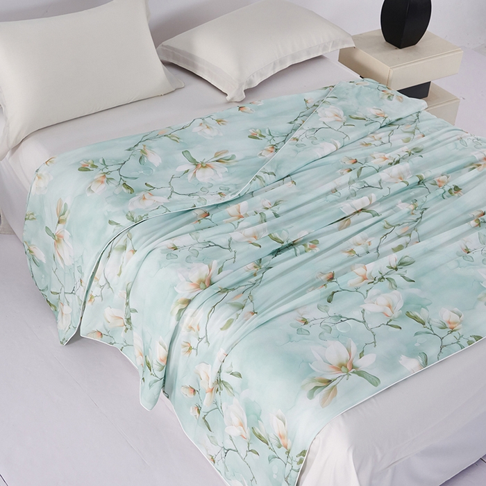 91家纺网 家纺一手货源 找家纺 好老表被业 2025新款亲肤舒适3D印花凉感丝夏被夏凉被空调被 朝花夕拾