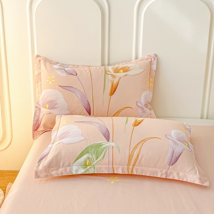 （总）依庭 2025新款全棉印花花卉款四件套单品系列-单枕套