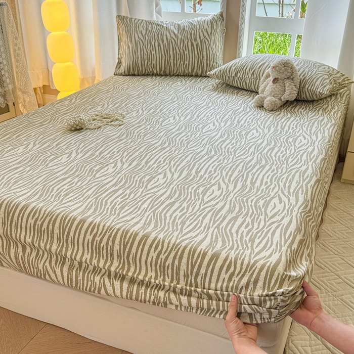 91家纺网 家纺一手货源 找家纺 （总）2025新款老粗布三件套-床笠款