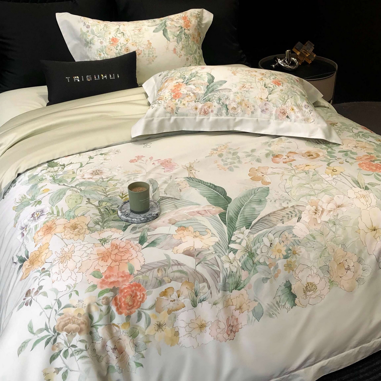 91家纺网 家纺一手货源 找家纺 （总）2025新款高支高密长绒棉大版数码印花双拼系列四件套【券后不低于388】