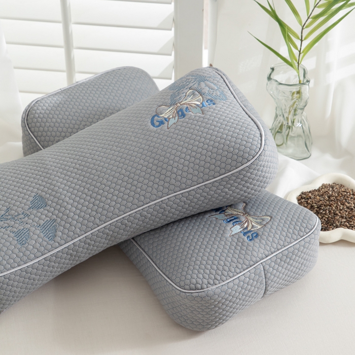 91家纺网 家纺一手货源 找家纺 织布人 2025新款荞麦枕夏季凉感豆豆枕茶叶枕夏凉荞麦枕学生成人家用硬枕 夏凉豆豆护颈椎款-立体蝴蝶灰荞麦枕