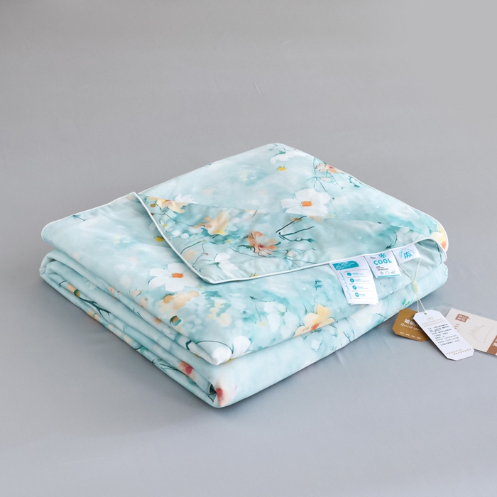 91家纺网 家纺一手货源 找家纺 好老表被业 2025新款亲肤舒适3D印花凉感丝夏被夏凉被空调被 似水流年