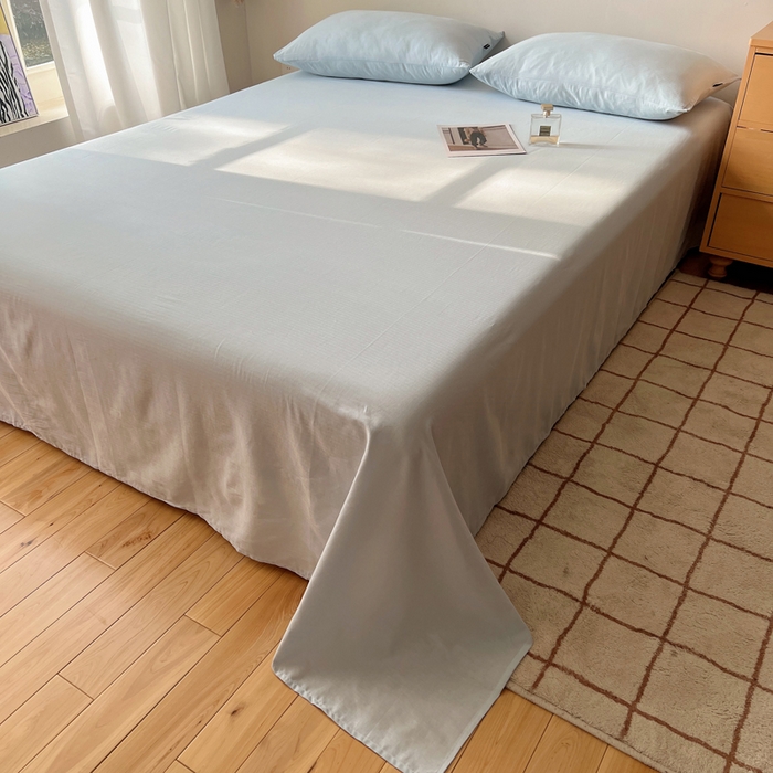 91家纺网 家纺一手货源 找家纺 蜜宿 2025新款A类全棉人字纹床单 床单：樱兰