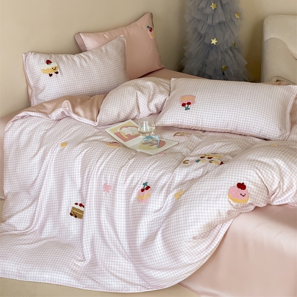 91家纺网 家纺一手货源 找家纺 （总）2025新款60S兰精天丝卡通毛巾绣四件套-暗合款