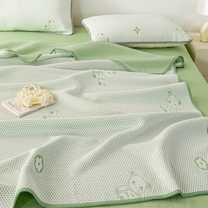 91家纺网 家纺一手货源 找家纺 （总）梦初语 2025新款A类华夫格冰豆豆夏被子针织提花凉感夏凉被单双人空调被可机水洗