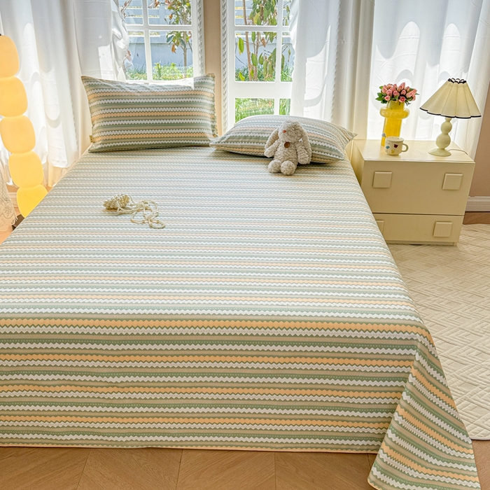 91家纺网 家纺一手货源 找家纺 吉象家纺 2025新款老粗布三件套-床单款 拿坡里