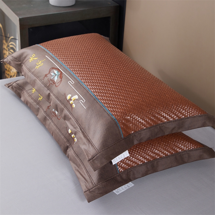 91家纺网 家纺一手货源 找家纺 织布人 2025新款荞麦枕夏季凉感科技布PE藤枕夏凉枕头成人家用防出汗枕头 夏凉科技布PE藤枕-咖色【茶香枕】 