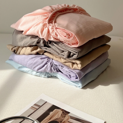 蜜宿 2025新款A类全棉人字纹床笠（加高） 组合图