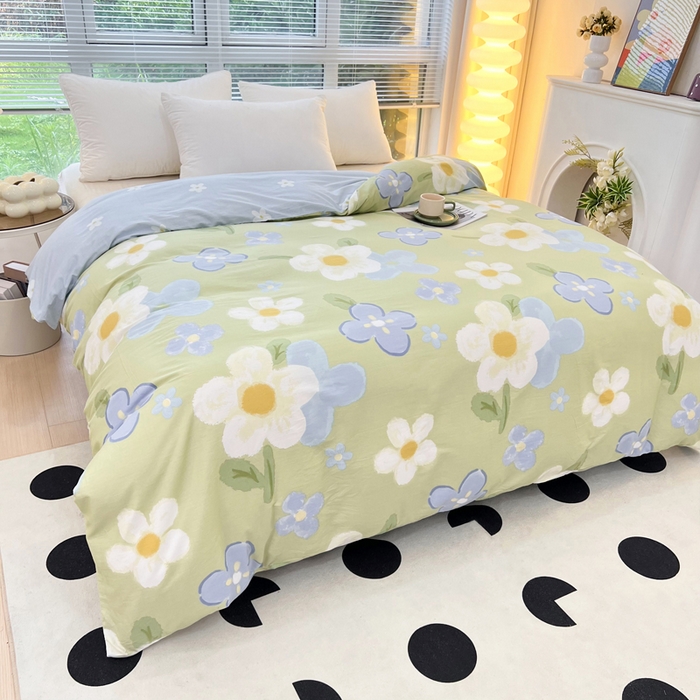 91家纺网 家纺一手货源 找家纺 依庭 2025新款全棉印花花卉款四件套单品系列-单被套 雅秀