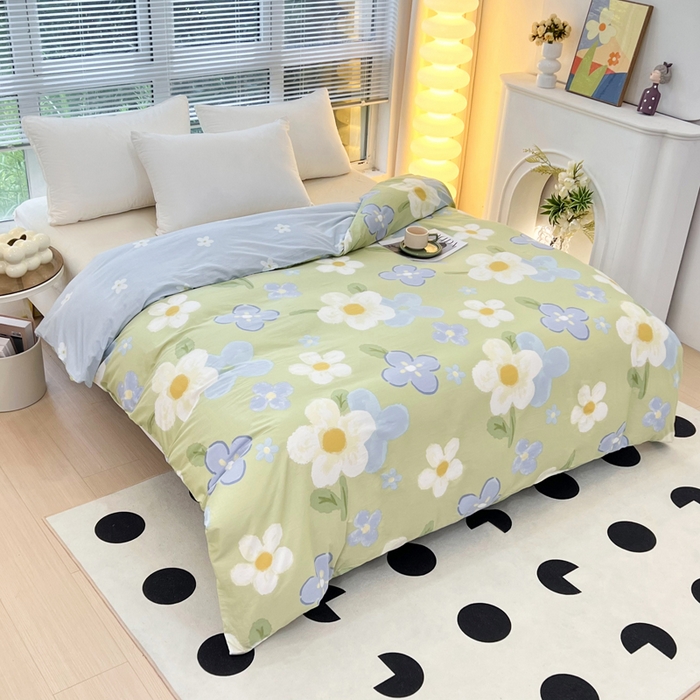 91家纺网 家纺一手货源 找家纺 依庭 2025新款全棉印花花卉款四件套单品系列-单被套 雅秀