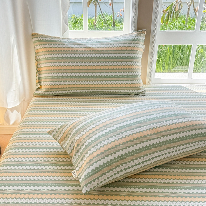 91家纺网 家纺一手货源 找家纺 2025新款老粗布三件套-床笠款 拿坡里