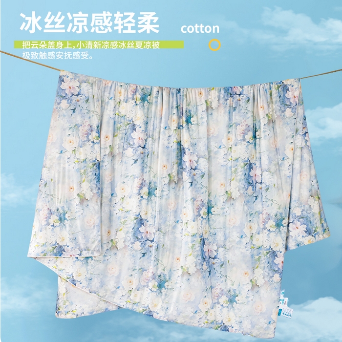 91家纺网 家纺一手货源 找家纺 好老表被业 2025新款亲肤舒适3D印花凉感丝夏被夏凉被空调被 艾维斯