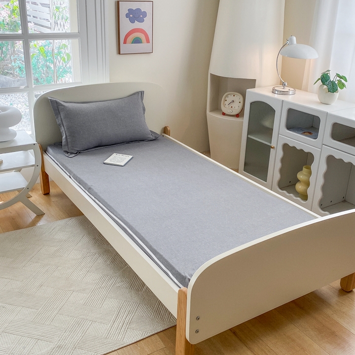 91家纺网 家纺一手货源 找家纺 凌云家纺 2025新款A类全棉水洗棉床垫套 烟灰